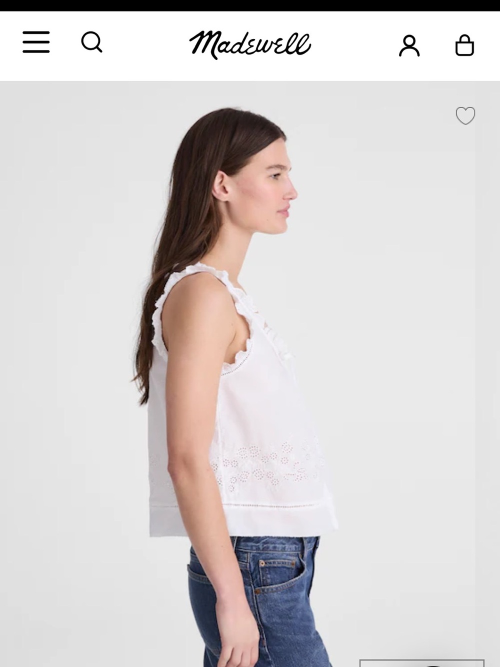 Madewell Women’s Leah Top- white size M NWT - Picture 7 of 9